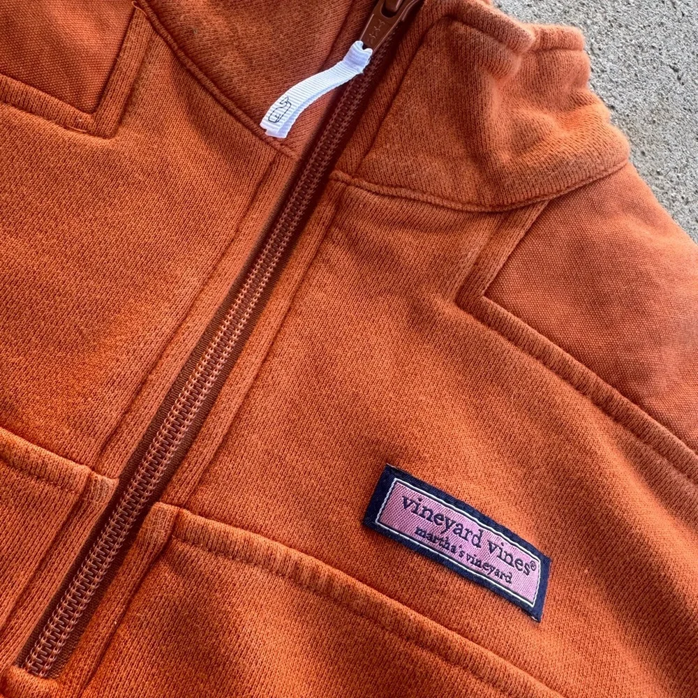 Vineyard Vines Orange Half-Zip Sweater - Picture 4 of 5